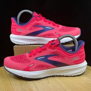 Brooks Launch 9 1203731B604 Women's Shoes Size 7 Pink Navy Low Top Sneaker